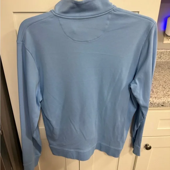 Vineyard Vines Men’s Light Blue Half-Zip with Green Trim - Picture 2 of 3